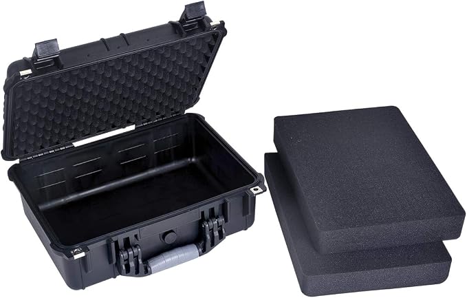 MEIJIA All Weather IP67 Waterproof Hard Camera Case,Hard Protective Case,Hard Case with Customizable Foam,Fit Use of Drones,Camera,Equipments,Pistols(Black,15.98x12.99x6.85inches) (Pack of 2) - Image 3