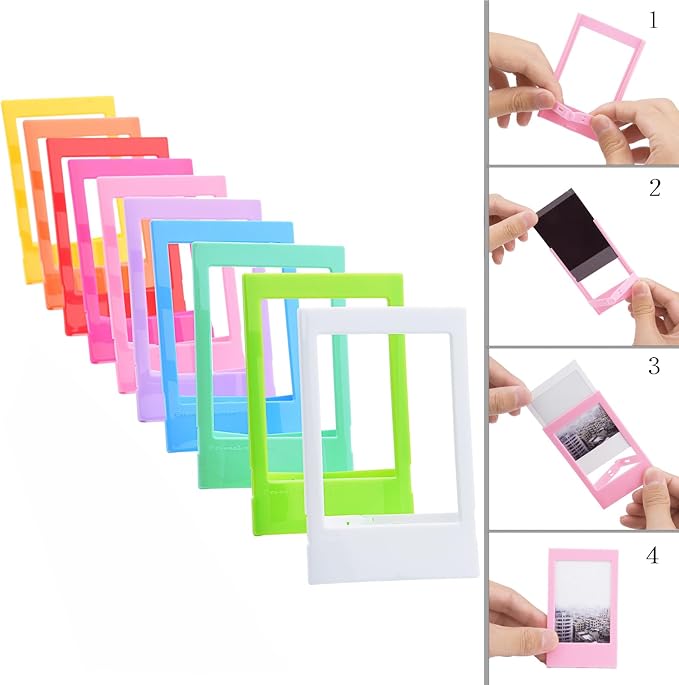 Sunmns Accessories Bundle Kit Compatible with Fujifilm Instax Mini 13 12 11 9 8 90 70 Instant Camera, Include Album, Film Stickers, Photo Frames, Hanging Frame, Strap (Bright Blue) - Image 6