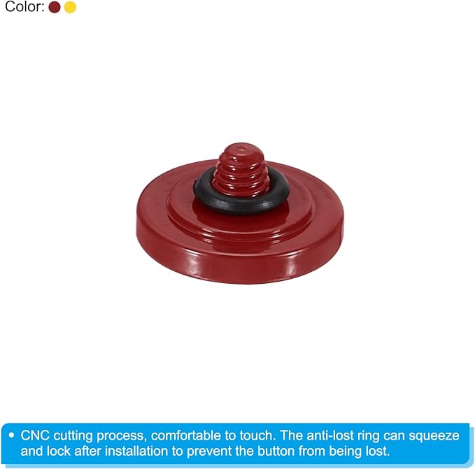 PATIKIL Camera Shutter Button, 2 Pack Soft Shutter Release Button Pure Copper Camera Button Concave, for Nikon for Fujifilm for Leica Dark Red/Yellow - Image 4