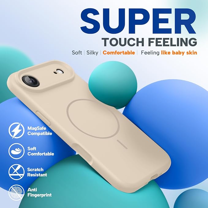 miracase Magnetic for iPhone Air Case, Compatible with MagSafe, Integrated Silicone Camera Control Cover, 3.0mm Thicken Shockproof Drop Protection Phone Case for 17 Air,Sand - Image 6