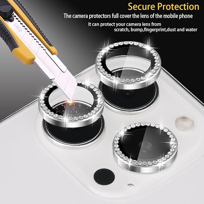 Camera Lens Protector for iPhone 16 Pro/16 Pro Max, Diamond Silver | Tempered Glass, Auto-align Tray, Easy Installation, Case Friendly, Anti-Scratch, HD Clear, Ultra Slim - Image 2