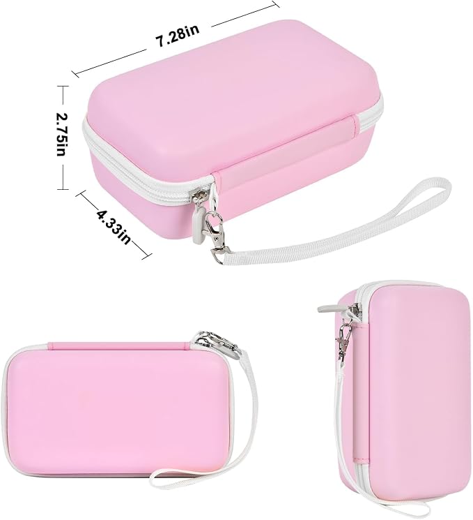 Kids Instant Print Camera Travel Case for Girl Boy with Wrist Strap | For ESOXOFFORE/ for Dylanto/ for WEEFUN/ for Anchioo/ for GKTZ/ for Amzelas/ for Mafiti, Mesh Pocket, Pink, Case Only - Image 6