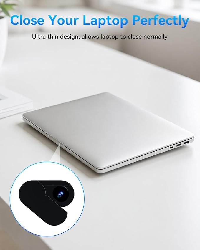 imluckies Rotating Webcam Cover [2-Pack], 0.02 Inch Ultra-Thin Metal Privacy Cover for Laptop, MacBook, iMac, PC, iPad & iPhone, Black - Image 5