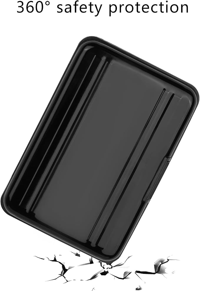 Aluminum Shock Resistant Carrying Box Holder Memory Card Storage Box Case Holder 8 Slots for SD SDHC MMC Micro SD TF Cards (Black) - Image 4