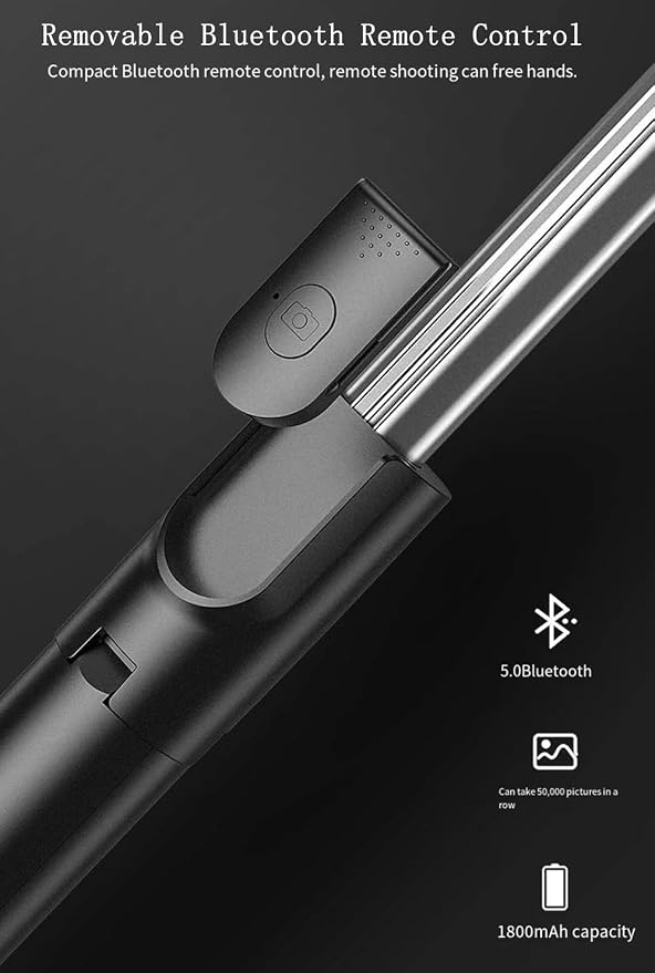 Selfie Stick Tripod, 3 in 1 Extendable & Portable iPhone Tripod Selfie Stick with Wireless Remote Compatible with iPhone 16 15 14 13 12 11 pro Xs Max 8 7, Galaxy Note10/S20/S10 - Image 6