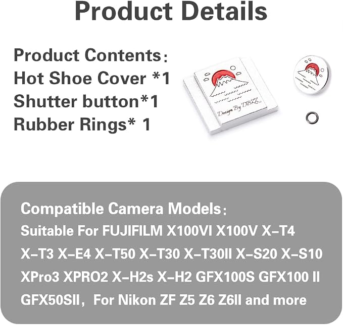 Hot Shoe Shutter Button Set, Soft Release Button,Suitable for FUJIFILM XT5 XT4 XT3 XT30 XT20 X100V X100F XT100 X-E3 X-PRO2 X-PRO3 (Mountains and sea) - Image 9