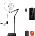 NEEWER 12" 24W High Power LED Ring Light Compatible with iPhone, 60" Overhead Folding Light Stand/Phone Holder Mount for Video Recording Selfie Makeup Streaming,2900-7000K USB C PD Input CRI97+,RH12B by Neewer