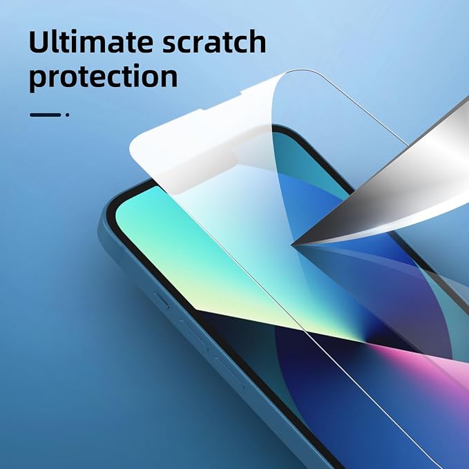 NEW'C 3x for iPhone 13 Screen Protector (6.1 inches)+ 3x Camera Lens Protector, Sensor Protection + Dust Plug - Case Friendly Tempered Glass Film, Ultra Resistant - Image 7