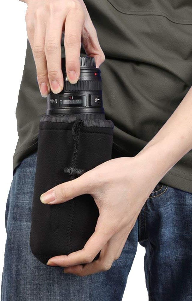 Selens Protective Drawstring Neoprene DSLR Camera Lens Pouch Bag | Compatible with Olympus Panasonic, Large Size(Black) - Image 6