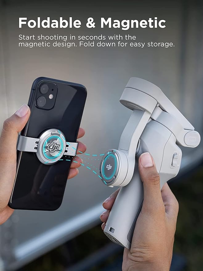 DJI OM 4 SE - 3-Axis Smartphone Gimbal Stabilizer with Tripod, Magnetic Design, Portable and Foldable, ActiveTrack 3.0, Story Mode, Vlogging Stabilizer, YouTube TikTok Video, for Android and iPhone - Image 2