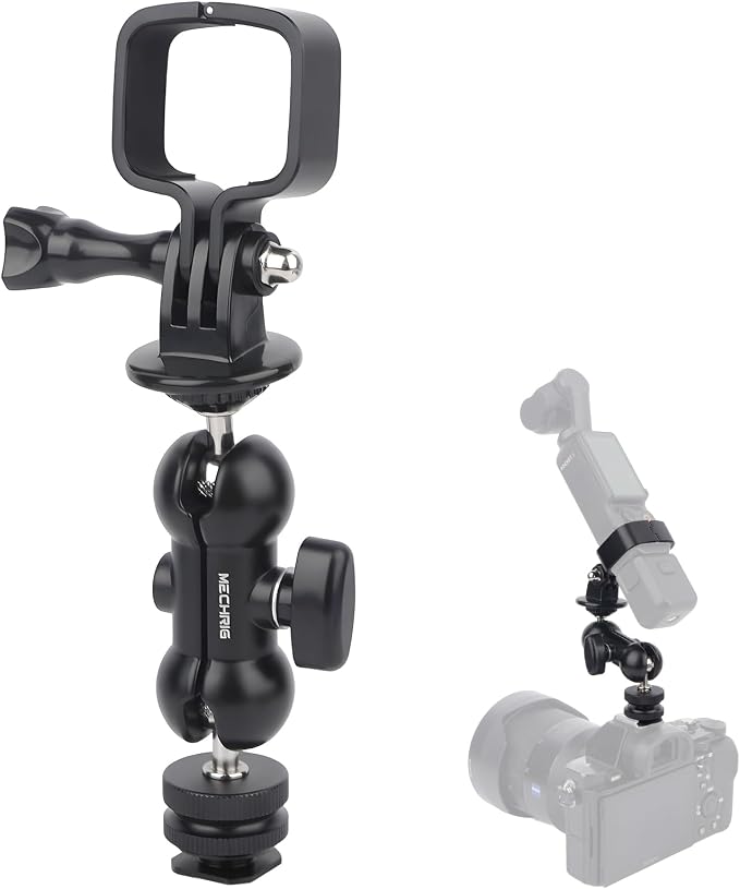 Cold Shoe Mount Expansion Adapter for DJI Osmo Pocket 3,Ajustable 360°Ball Head for DSLR Hot Shoe Mount,Vlogging and Dual Camera Setup by Mechrig