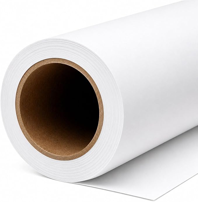 Yizhily Seamless White Backdrop Paper Roll, 53" x 16.4', Heavyweight Matte Arctic White Photo Background for Small Studio Headshots, Tabletop Product & Food Photography | Headshots; tabletop product photography; food shoots; e-commerce images; small st... by YizhilySeamlessBackgroundPaper