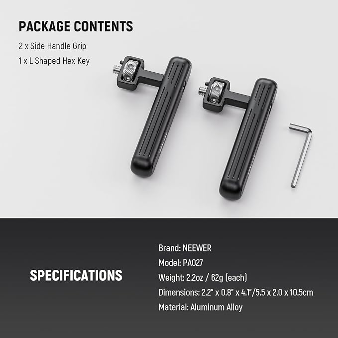 NEEWER Side/Top Handle Only for NEEWER iPhone 16 15 Samsung S24 S23 Cages | 2 Pack, Rotatable, 1/4" Screw, Anti Twist Pin, for Phone Stabilizer Video Rig, Video Recording, Filming, PA027 - Image 8