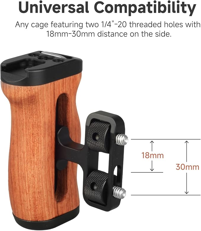 Accsoon Side Handle Handgrip for CineView M7H Pro/M7 Pro/M7 Camera Monitor with 1/4"-20 Threaded Holes, 35mm Up and Down Adjustable Reversible Grip for Monitor/Smartphone/iPad/Tablet/DSLR Cage-1 Pair - Image 2
