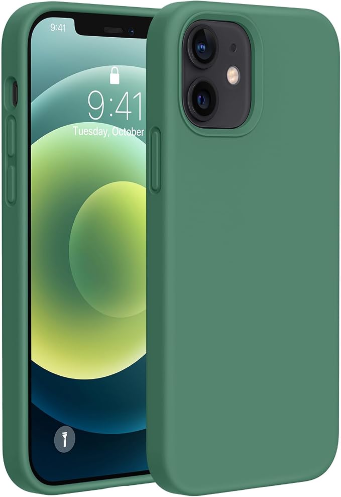 Miracase Silicone for iPhone 12 Case and iPhone 12 Pro Case, Acacia Green | Liquid Silicone Gel Rubber Shockproof Drop Protection Phone Case for iPhone 12/12 Pro 6.1 inch by Miracase