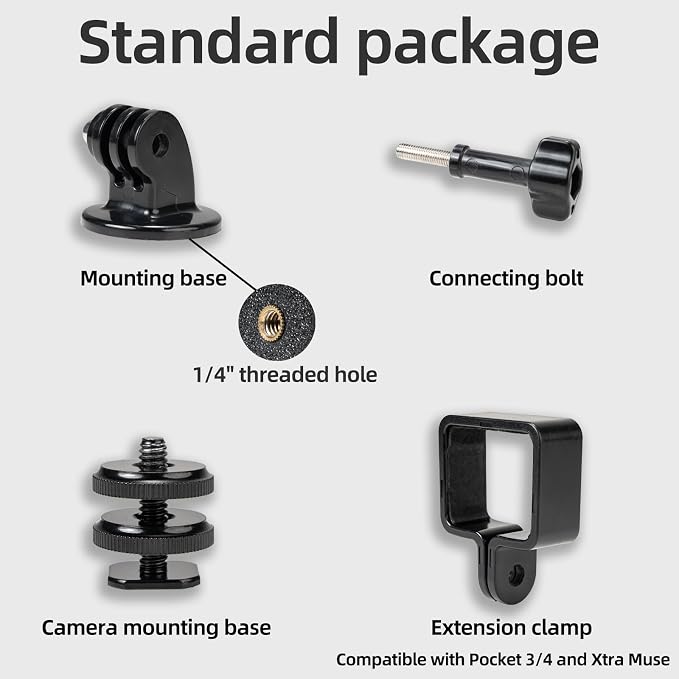 Cold Shoe Mount Adapter for DJI Osmo Pocket 3/4, Compatible with DJI Pocket 3/4/Xtra Muse Expansion Adapter, Adjustable Angle Top-Mount Fixing Bracket for DSLR Hot Shoe Mount - Image 6