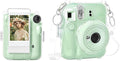 Rieibi Clear Case Compatible with Fuji Instax Mini 12, Hard Carrying Case Bag for Fujifilm Instax Mini 12 Instant Camera, PC Cover with Photo Storage Pocket & Shoulder Strap by Rieibi