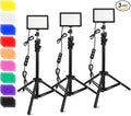 3 Packs 70 LED Video Light with Adjustable Tripod Stand/Color Filters, Obeamiu 5600K USB Studio Lighting Kit for Tablet/Low Angle Shooting, Collection Portrait YouTube Photography by Obeamiu