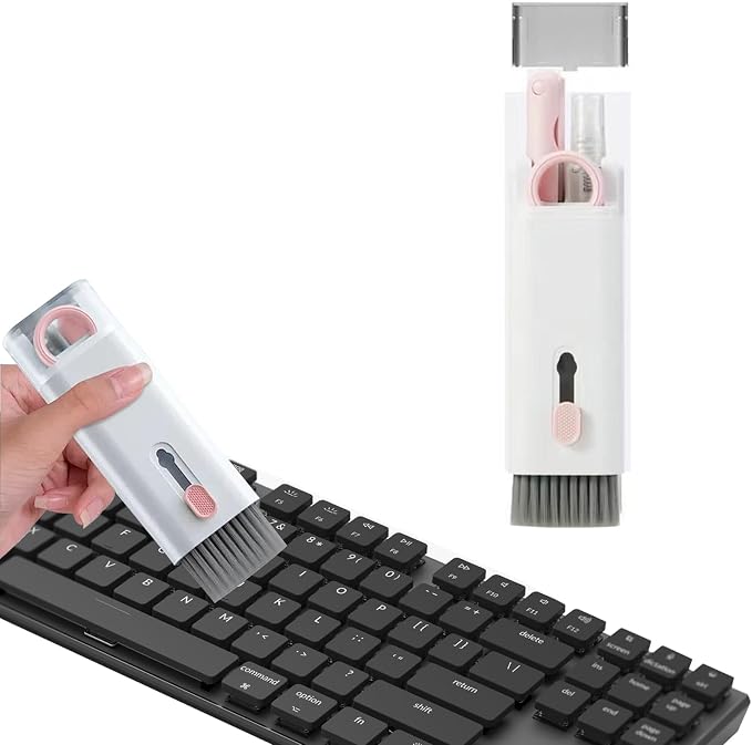 7 in 1 Laptop Cleaning Kit Keyboard Cleaner,Computer Screen Cleaning Brush Tool,Computer Tools Kit Corner Gap Duster Keycap Puller(Color:Pink) by Unknown