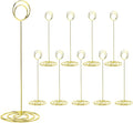 Table Number Holders, 10PCS Place Card Holder, Photo Holder (8.7" Gold) | Picture Holder, Cards Stand Name Menu Clips, Large Size Table Sign Card Holders for Centerpieces Wedding Birthday Party by Hoewina