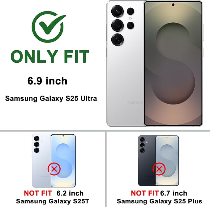 Gritup Fit for Samsung Galaxy S25 Ultra Case with Slide Camera Cover | 2 Pcs Screen Protector, Build in 360° Rotating Ring Kickstand, Military Grade Protective Phone Case, Green - Image 2