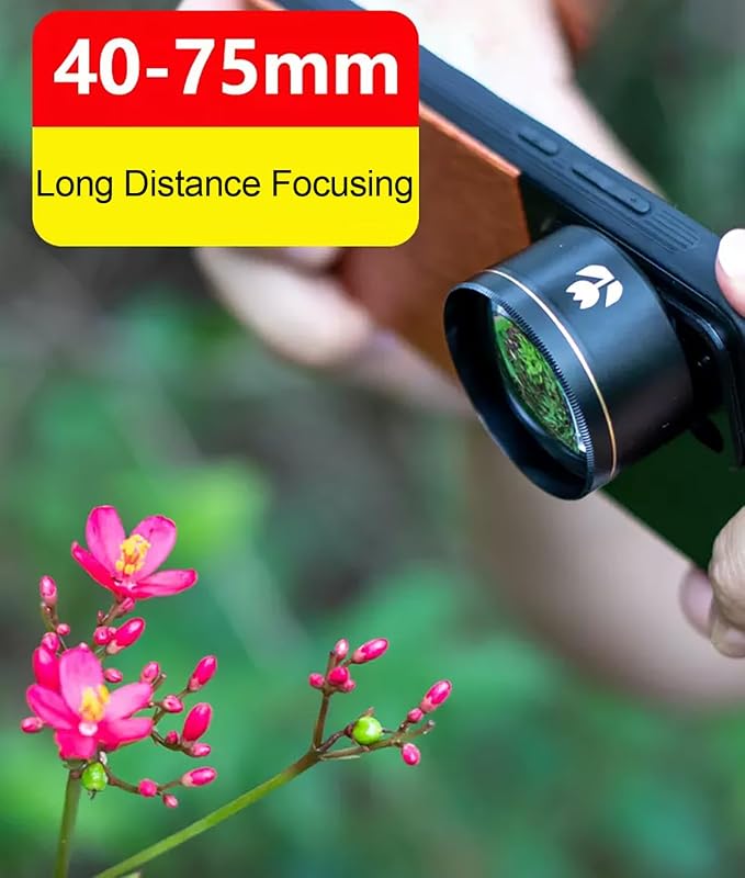 Kase Smartphone Master Macro Lens with Phone Clip for iPhone 17 16 15 14 13 12 11 8 7 XR 6/Samsung/Android,17mm Thread Mount Cell Phone Macro Lens Attachment,Metal Body - Image 2