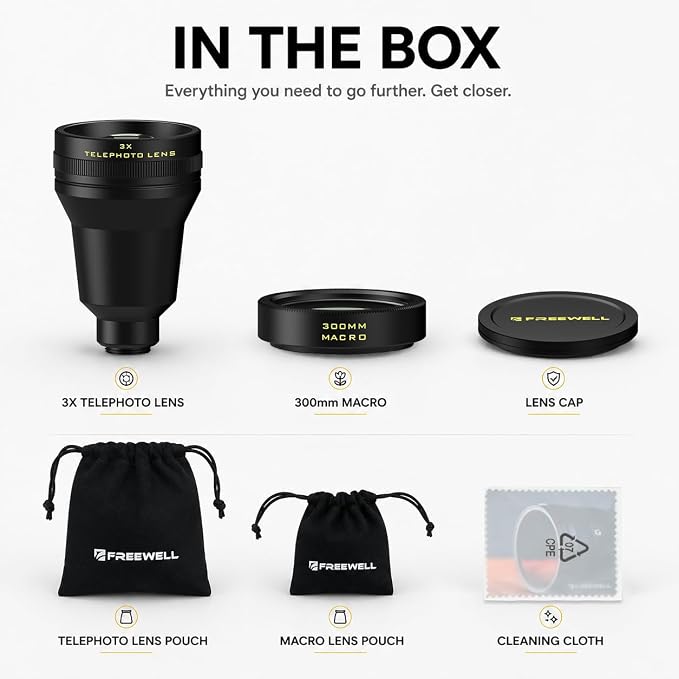 Freewell 3X Telephoto Macro Lens for 17mm Mount Case & Cage | Designed for Main 4X / Telephoto Cameras - Image 8