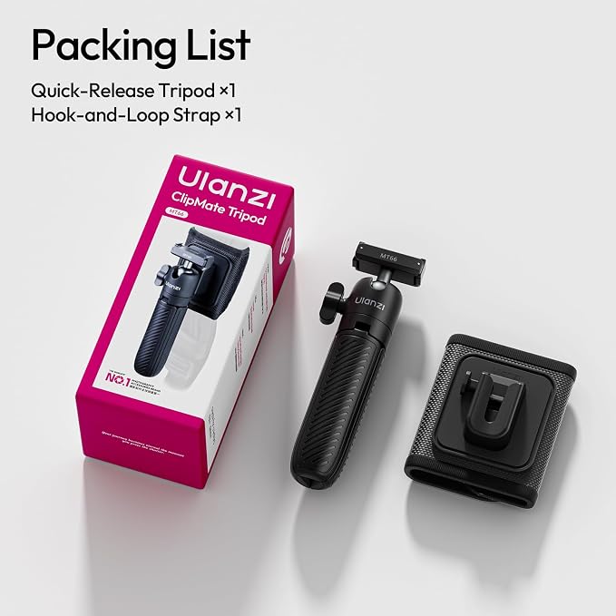 ULANZI MT66 3-in-1 Quick Release Magnetic Tripod for Insta360 GO Ultra | 3-in-1 Tripod Selfie Stick & Backpack Mount | Instant Magnetic Quick Release | 360° Ball Head | Portable 3.8oz Pocket Size - Image 8