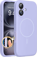 Miracase Silicone & Magnetic for iPhone 16 Case, Light Purple | Compatible with MagSafe, Anti-Scratch Microfiber Lining, Liquid Silicone Case Shockproof Drop Protection Phone Case for 16 by Miracase