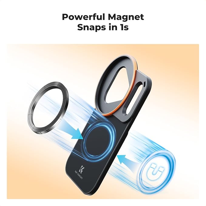 K&F CONCEPT Lens Filter Mount Adapter with 58mm CPL Filter | CPL Filter, Double-Sided Magnetic, Compatible with iPhone 17 Pro and 58mm Threaded Filters, FA101 - Image 3