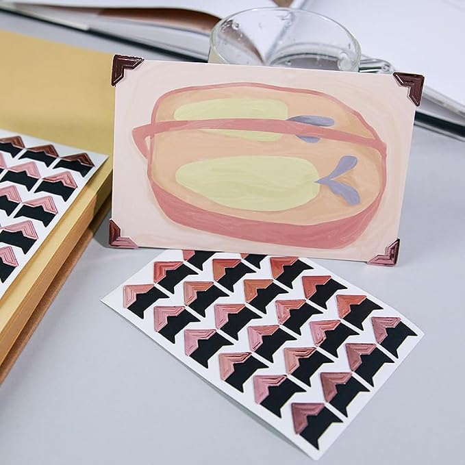 360 Count Self-Adhesive Acid Free Photo Corners for Scrapbooks Memory Books (Rose Gold) - Image 4
