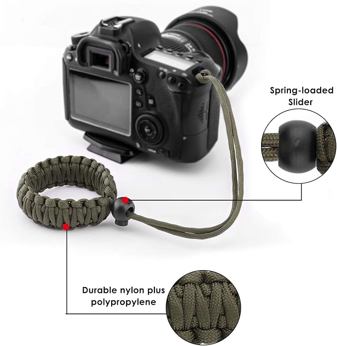 MoKo Paracord Nylon Braided Camera Hand Grip Strap for Video Camcorder/Binoculars/Nikon/Canon/Sony/SLR/DSLR Digital Camera - Image 3