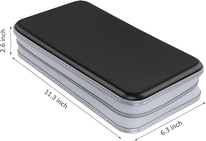 Siveit CD DVD Cases 96 Capacity Disc Storage Binder for Car(Black) | Hard Plastic CD DVD Disc Cases Storage Binder Wallet for Car Home Office Travel - Image 6