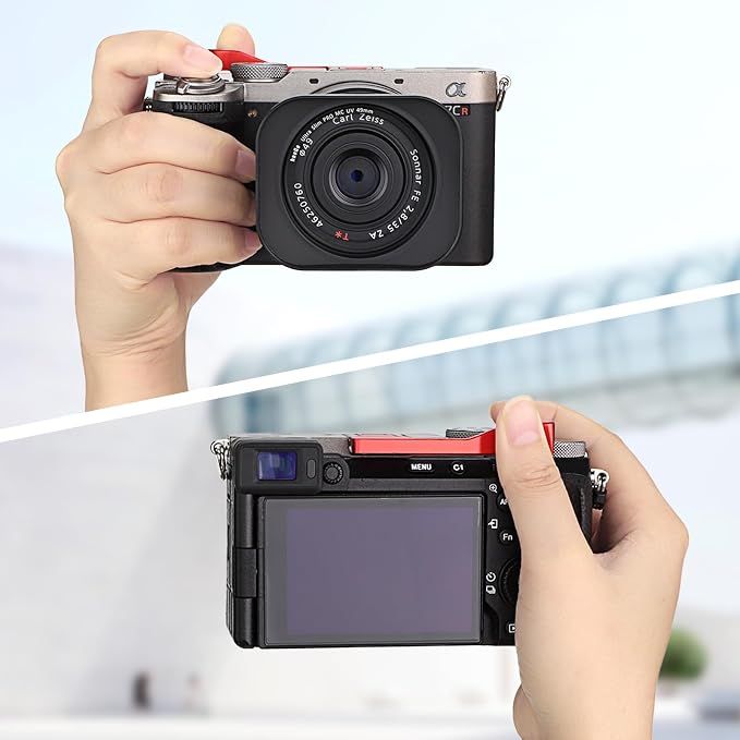 Haoge Metal Thumb Up for Sony α7CR,A7CII Alpha 7CII,ILCE-7CII,Camera Accessories Red THB-A7CII-R Hot Shoe Rest Hand Grip - Image 2