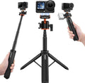 REYGEAK 21" Action Camera Tripod 360° Ball Head for DJI Osmo Nano/Action 6 | 21.6in extendable selfie stick for vlogs, with cold shoe, magnetic and quick release design, for DJI Osmo Nano Action 6 by REYGEAK