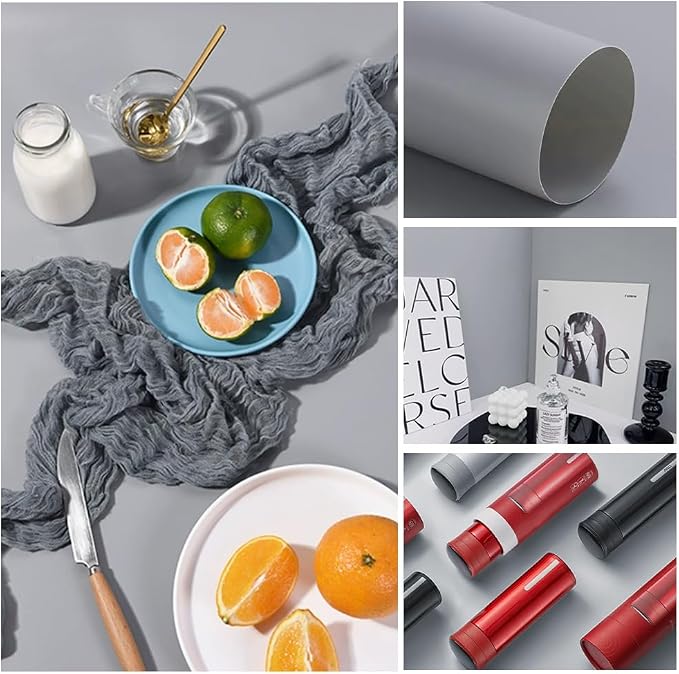 BENECREAT Gray Photography Backdrop Display Board, 15.7x39.3inch Matte PVC Vinyl Photo Backdrop for Tabletop Product Photography and Crafts, 0.5mm Thick - Image 6