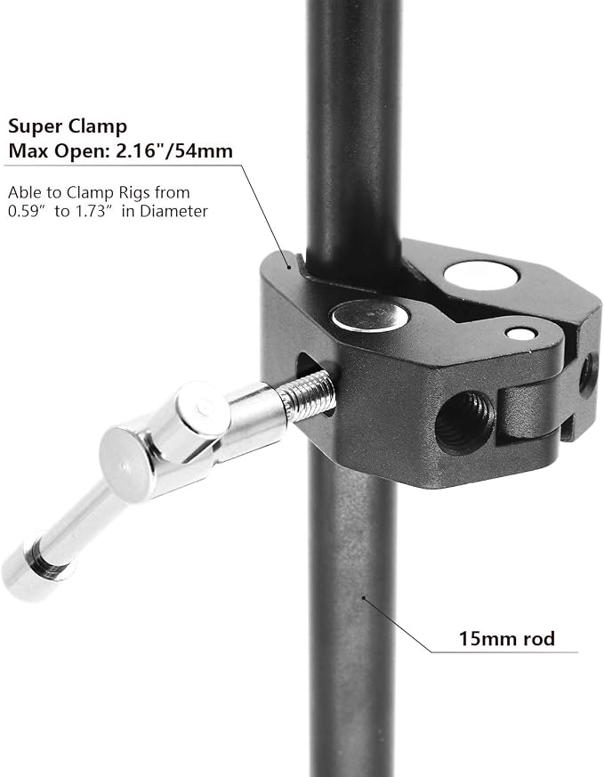 Ball Head Shoe Mount Camera Ball Mount Clamp w/ 1/4"-20 Tripod head Hot Shoe Adapter and Cool Super Clamp - Image 6