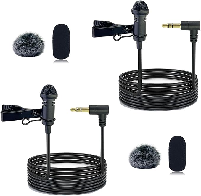 2Pcs Lavalier Microphone Compatible with DJI MIC 1/2 | and for Rode Wireless GO II Transmitters, Angled 3.5mm TRS Plug Omnidirectional Mic for Streaming Vlog Interview, 1.5M - Image 8