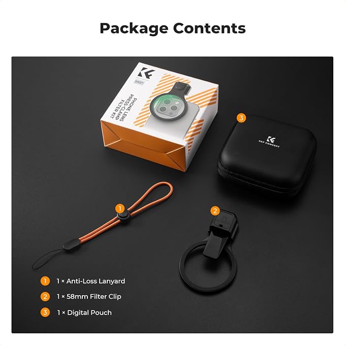 K&F CONCEPT 58mm Press-on Phone Lens Filter Adapter | Compatible with iPhone 17/16/15/14/13/12, 16/15/14/13/12 Pro, 16/15/14/13/12 Pro Max, FP102 - Image 6