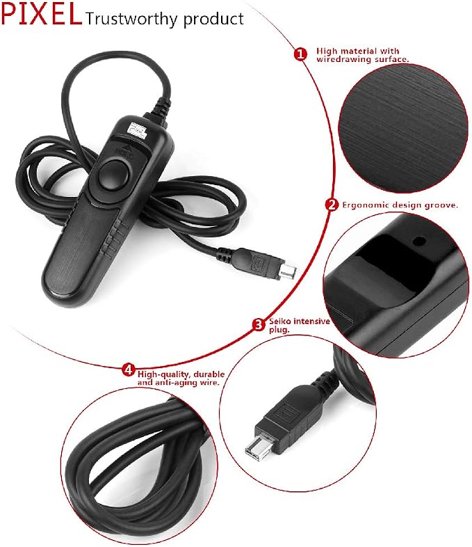 Cable Release for Nikon, Pixel RC-201 Shutter Release Cord Cable for Nikon DSLR Cameras Replaces Nikon MC-DC2 - Image 7