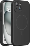 Miracase Silicone & Magnetic for iPhone 15 Case, Dark Black | Compatible with MagSafe, Soft Microfiber Lining, Premium Silicone Cover Shockproof Drop Protection Phone Case for 15 by Miracase