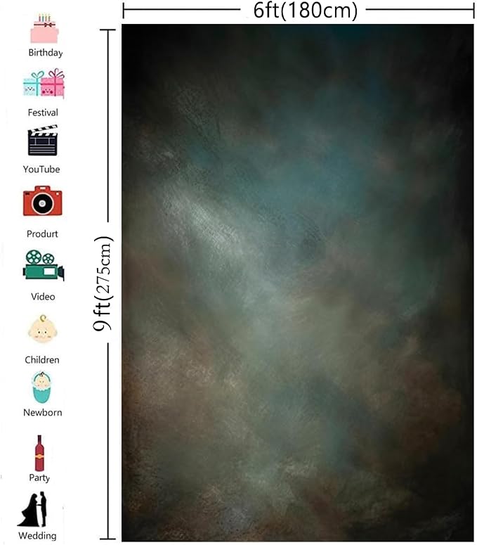 6x9ft Aqua Backdrops Portrait Backdrops for Photography Mottled Photo Background - Image 5