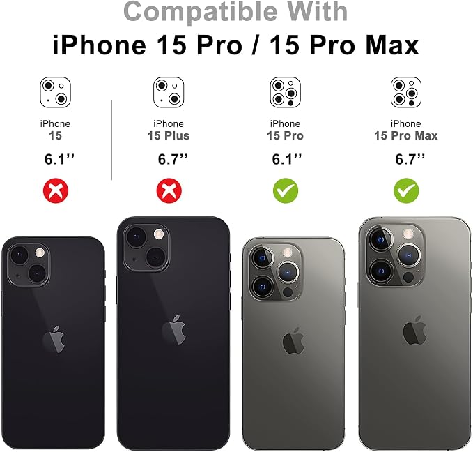 Camera Lens Protector (3 Pack) Compatible with iPhone 15 Pro 6.1" & iPhone 15 Pro Max 6.7" Camera Lens Cover Protection, 9H Tempered Glass, HD Clear Anti-Scratch [Does Not Affect Night Shots] - Image 5