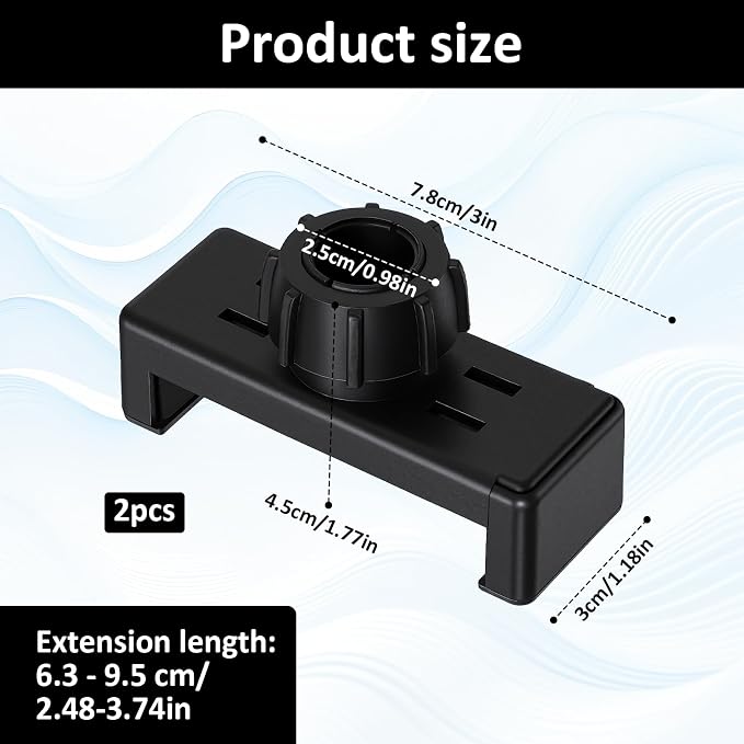 2 Pcs Ring Light Phone Holder Replacement Clamp, 17mm Rotating Ball Head, Phone Ball Mount for Tripod Monopod Mount Cellphone Clamp Selfie Hose Stand Bracket (Black) - Image 2