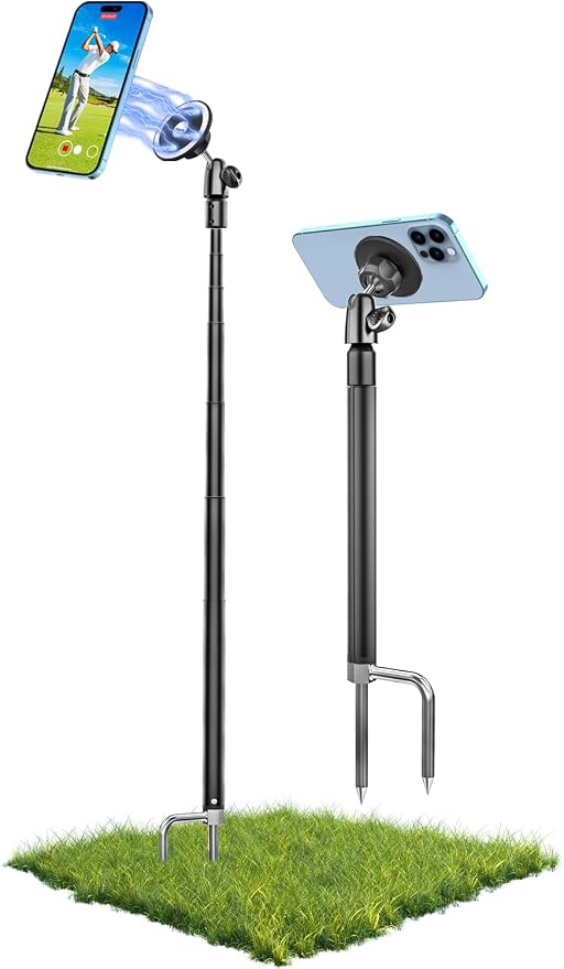 Golf Monopod Selfie Stick for Magsafe - 60" Magnetic Phone Holder Stand for Golf Tripod, Training Aid, Record Swing, Alignment Rod Mount for iPhone 17 Pro Max 16 15 14 13 12 Air, All CellPhones by WOLEYI