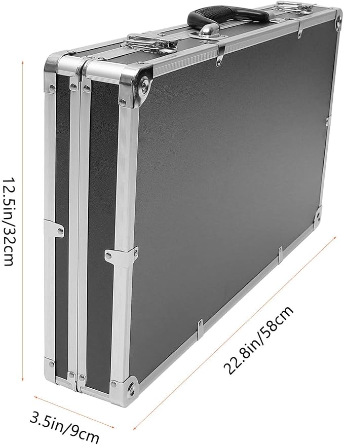 Aluminum Case with Foam Inserts - Aluminum Hard Case Carrying Metal Professional Portable Tool Box Organizer for Test Instruments Cameras Tools Parts and Accessories - Image 2