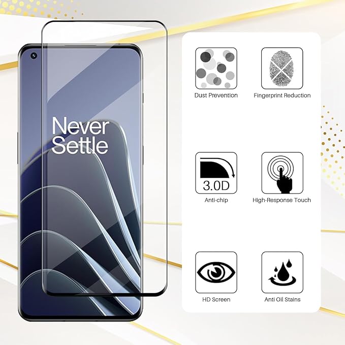 WILLONE 2+2 Pack for OnePlus 10 Pro Screen Protector | Camera Lens Protector, 9H Tempered Glass, Fingerprint Unlock, HD Clear, Phone Case Fit - Image 6