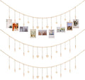 KLOGTSIND Hanging Photo Display with Clips, Wood Bead String Photo Banner | 9 Wooden Clips, Boho Picture Frames Collage Wall Decor, Photo Hanger for Bedroom, Office, Dorm Decor by KLOGTSINDDirect