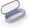 Soimeat Clear Travel Makeup Brush Holder, Leather Makeup Brush Toiletry Bag, Portable Cosmetic Brush Case, Transparent Waterproof Makeup Brush Storage Bag, Blue by Soimeat