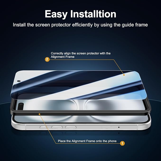 NEW'C 3x Privacy for iPhone 16 Screen Protector (6.1 inches)+ 3x Camera Lens Protector, Sensor Protection, Case Friendly Tempered Glass Film + Dust Plug - Easy installation tool included - Image 7